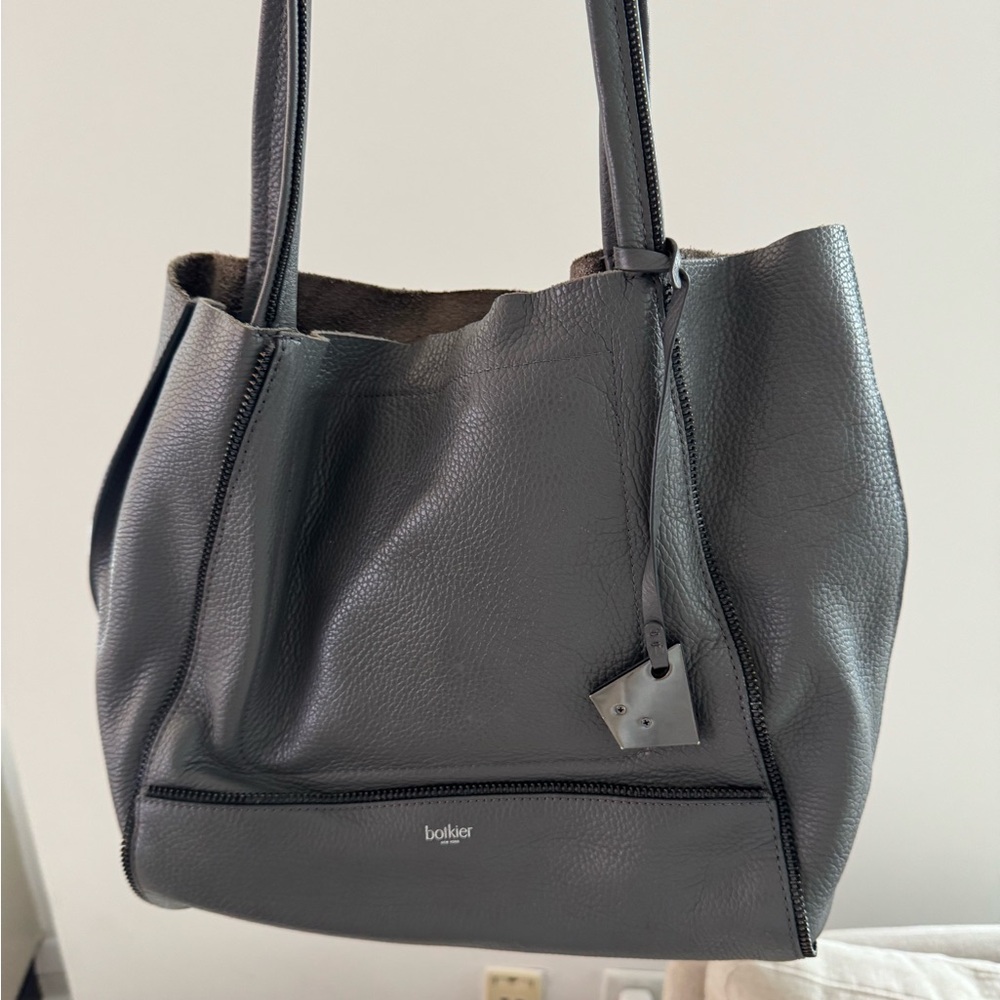 Botkier gray leather tote bag